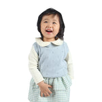 62 | 3-6M Light Blue 62 | 3-6M,31,50,-,- Jacquard Formal Waistcoat for Baby Girl Image