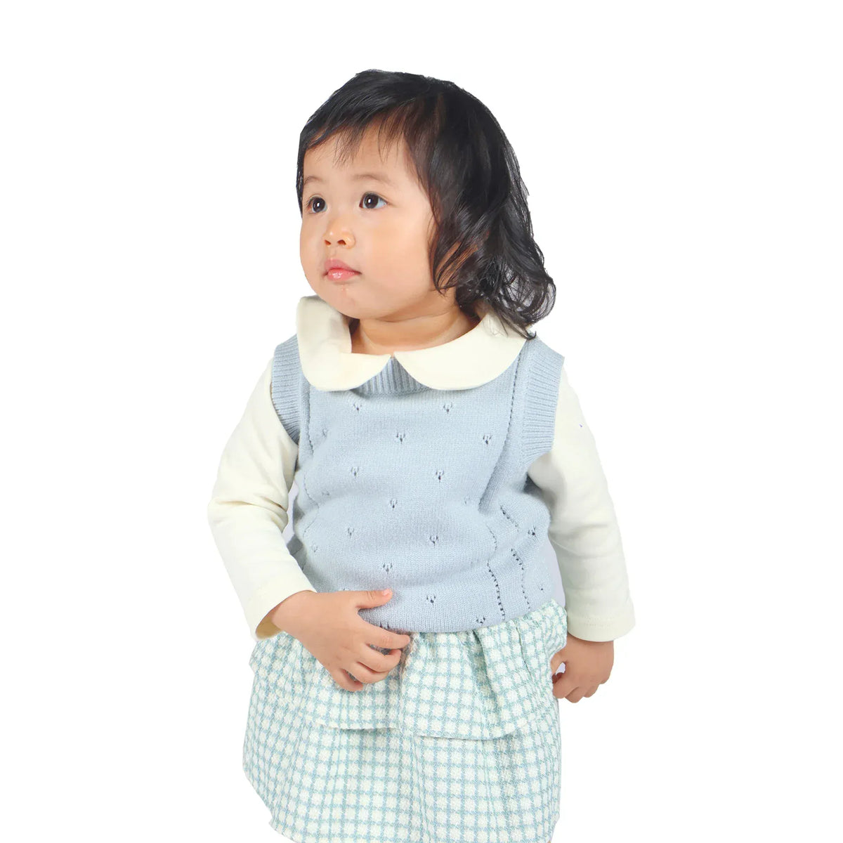 Jacquard Formal Waistcoat for Baby Girl Image