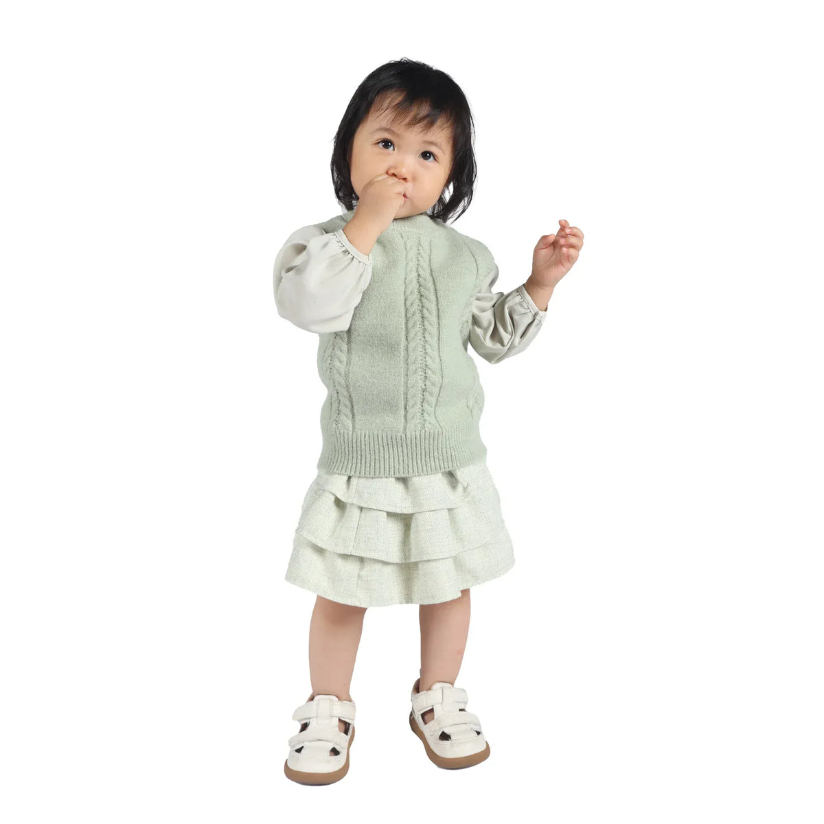 Jacquard Formal Waistcoat for Baby Girl Image