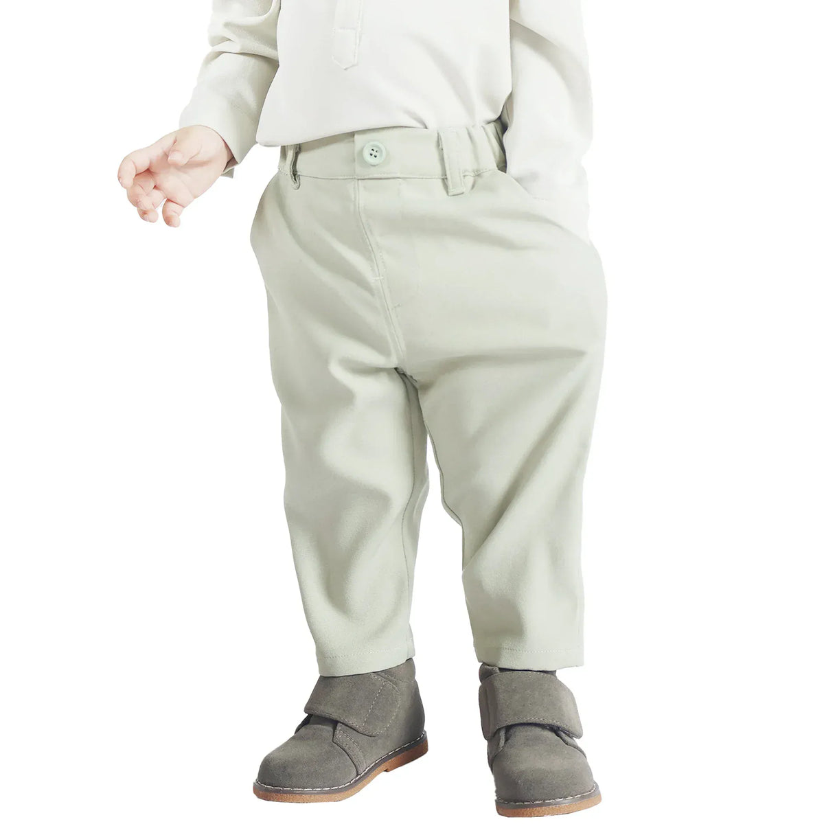 62 | 3-6M Light Green 62 | 3-6M,37,37,- Plain Formal Pants for Baby Boy Image
