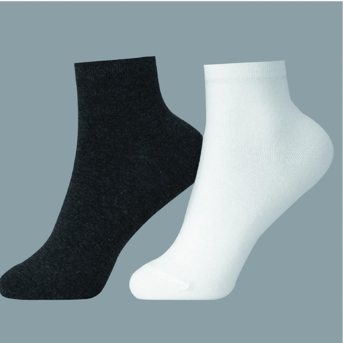 Free Dark Gray Plain,Solid Socks-2Pc for Men Image