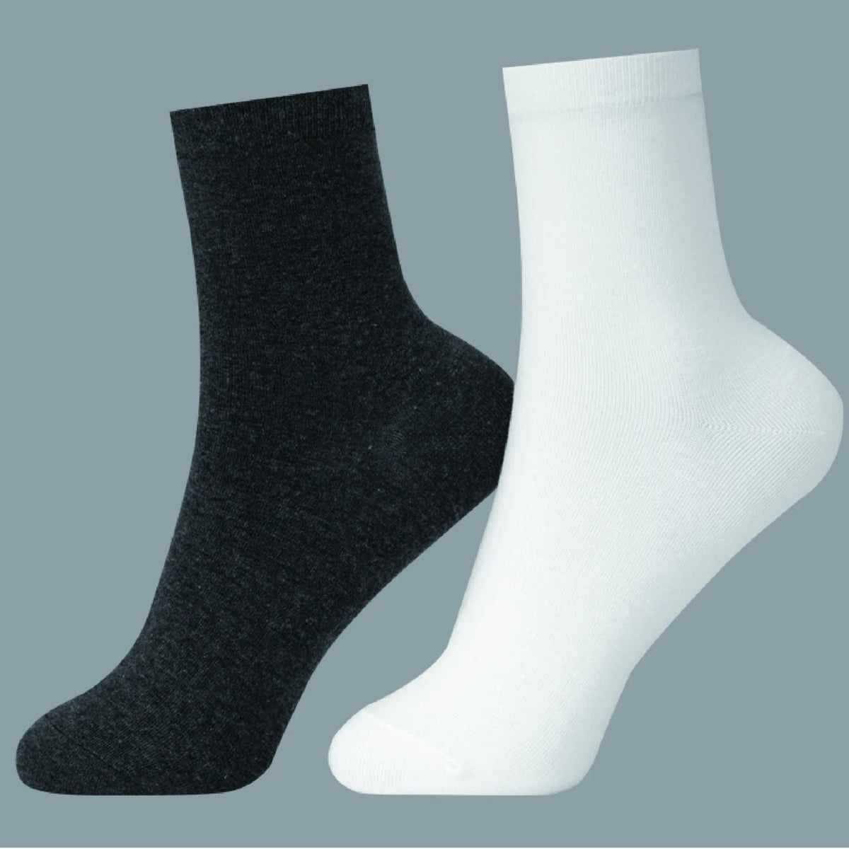 Free Dark Gray Plain,Solid Socks-2Pc for Men Image