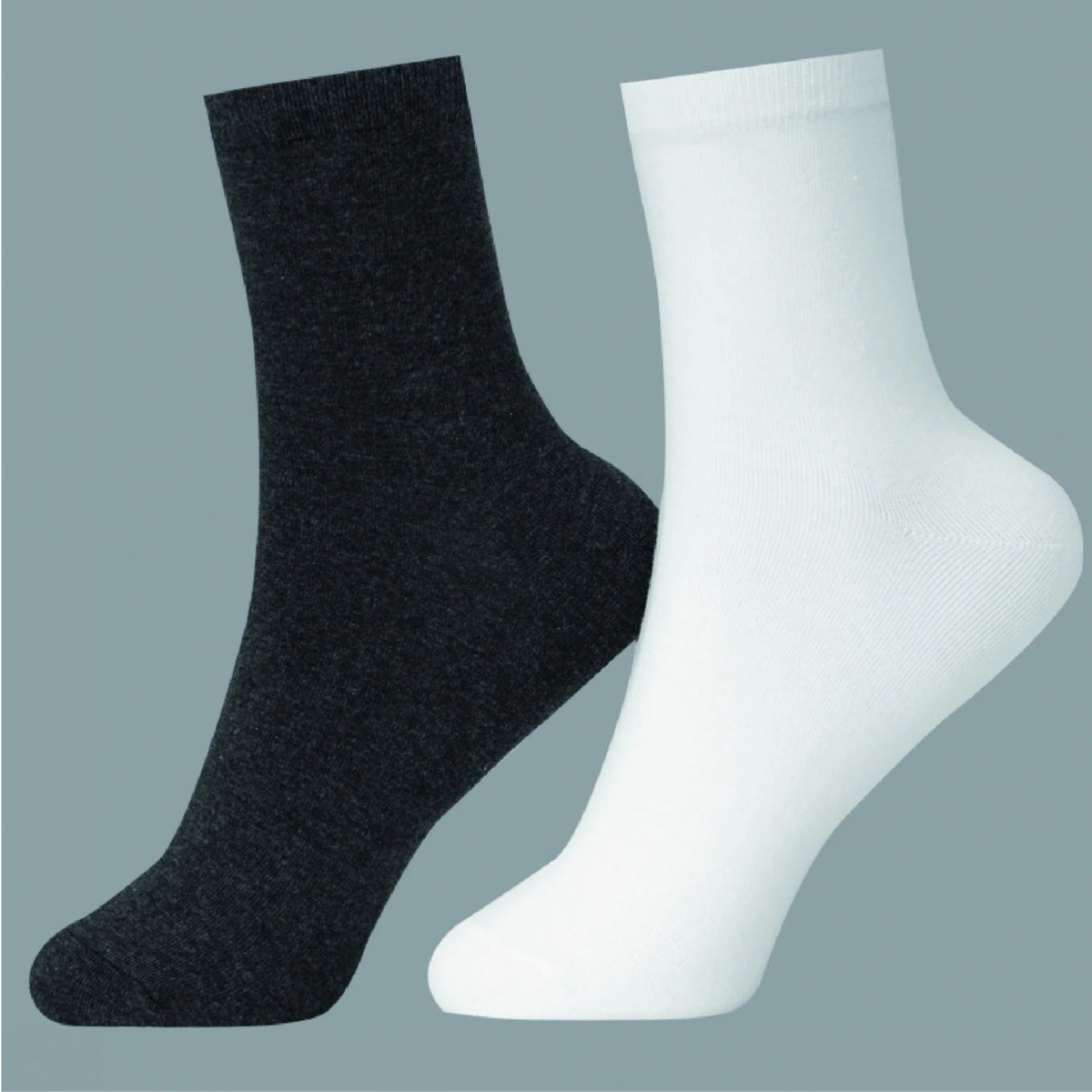 Free Dark Gray Plain,Solid Socks-2Pc for Women Image