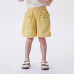 Yellow Baggy Fashion Shorts For Girls Image