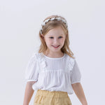 White Jacquard Fashion Blouse For Girls Image