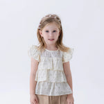 Light Yellow Floral Fashion Blouse For Girls Image