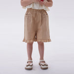 Khaki Baggy Fashion Shorts For Girls Image
