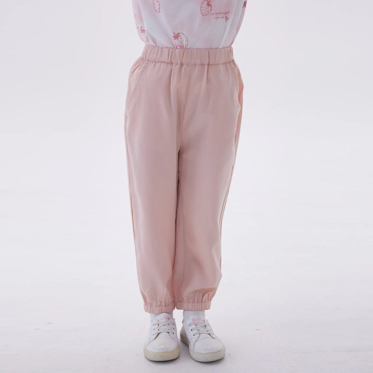 Pink Ankle-Tied Fashion Pants For Girls Image
