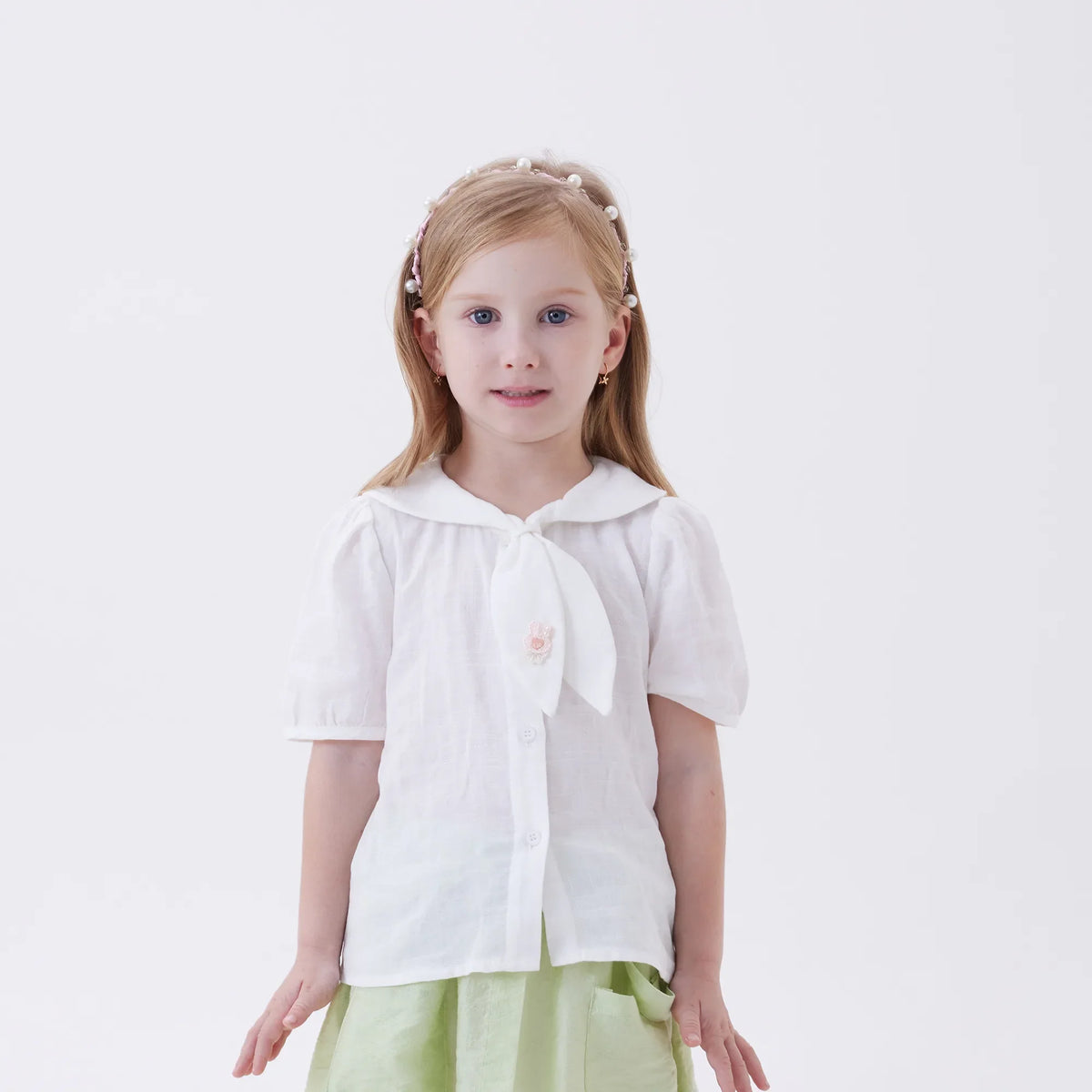 White Badge Fashion Shirt For Girls Image