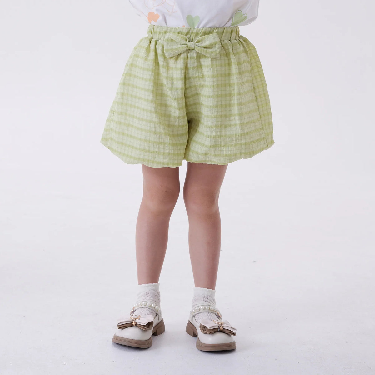 Green Baggy Fashion Shorts For Girls Image