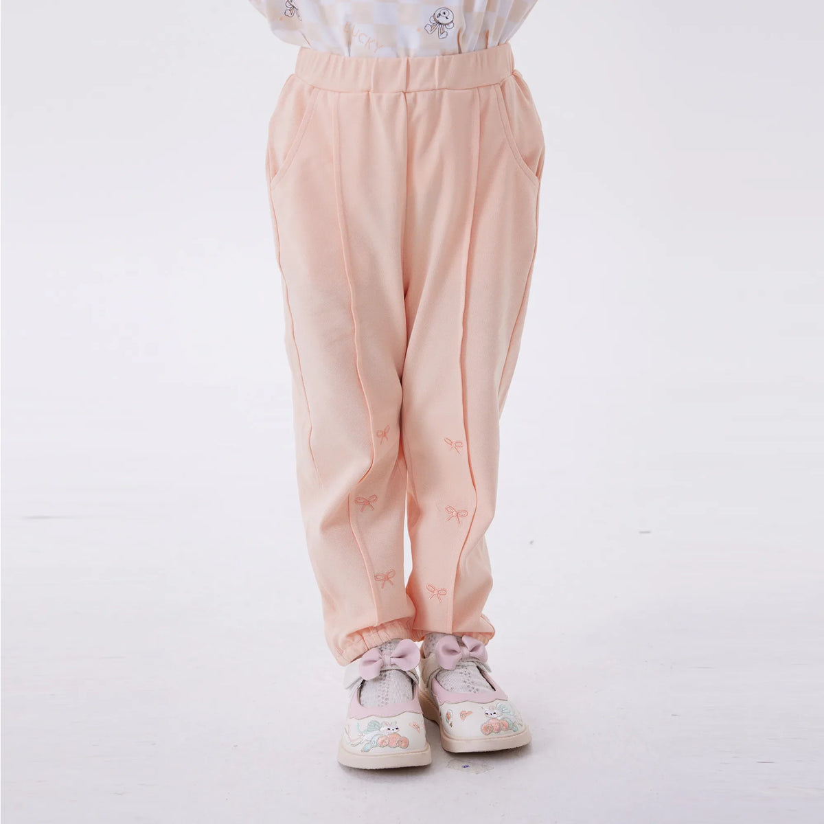 Orange Ankle-Tied Fashion Pants For Girls Image