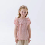 Pink Dotted Fashion Blouse For Girls Image