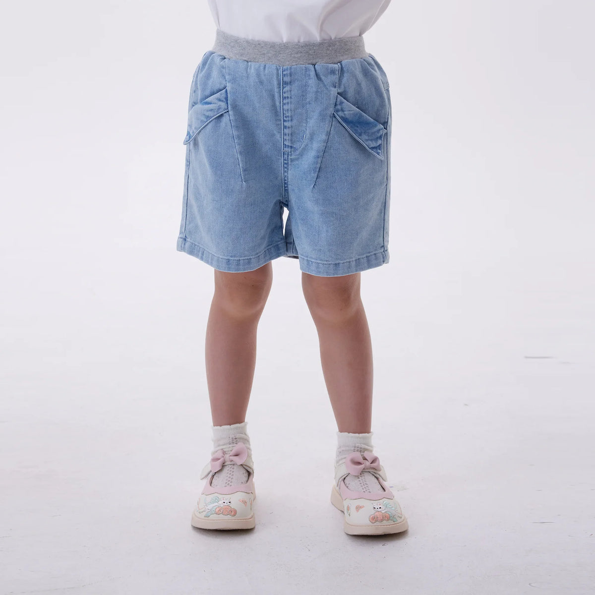 Light Jeans Blue Ordinary Fashion Shorts For Girls Image