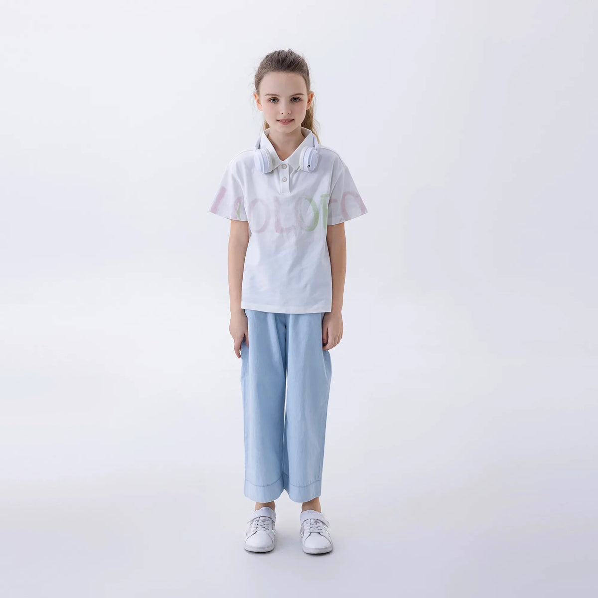 Printed Fashion Polo Shirt For Girls Image