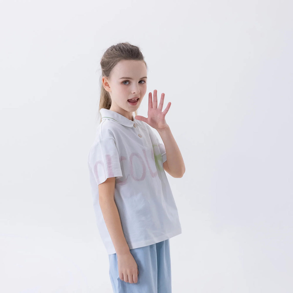 Printed Fashion Polo Shirt For Girls Image