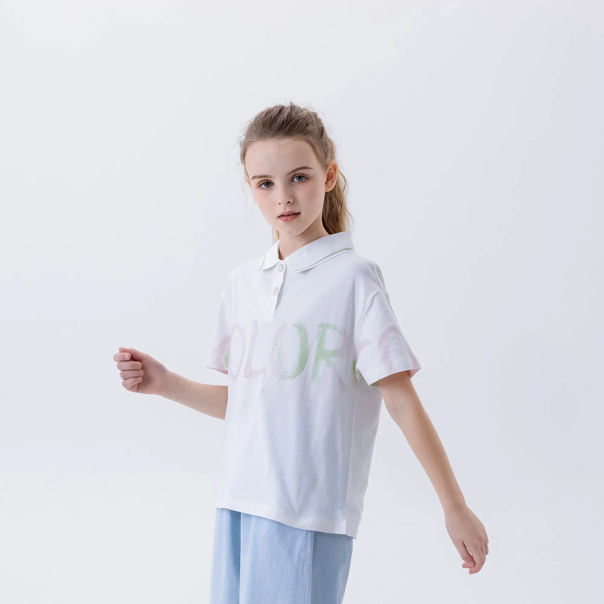 Printed Fashion Polo Shirt For Girls Image