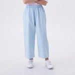 Light Blue Straight-Leg Fashion Pants For Girls Image