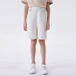 Off White Baggy Fashion Shorts For Girls Image
