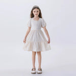 Beige Floral Fashion Dress For Girls Image