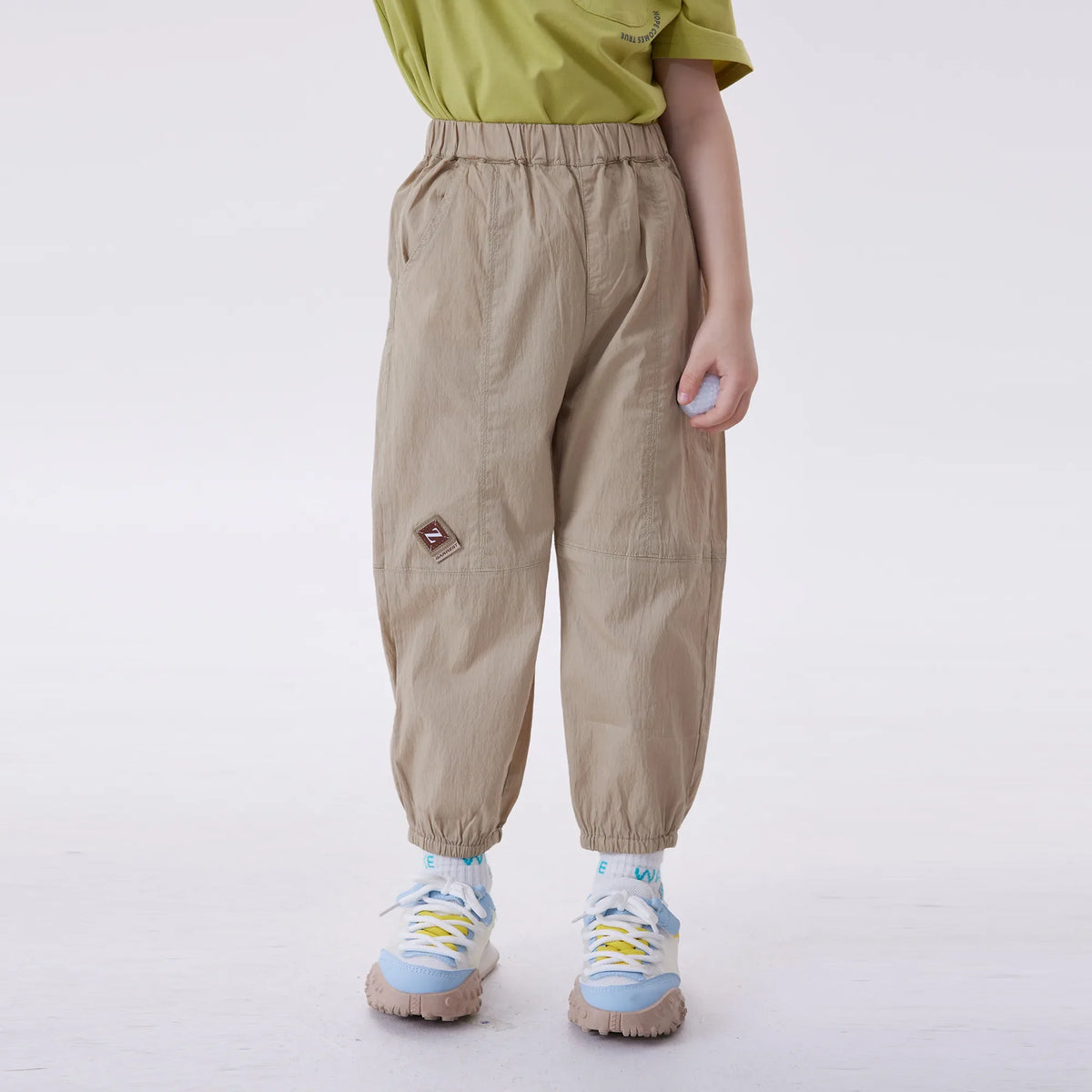 Khaki Ankle-Tied Fashion Pants For Boys Image