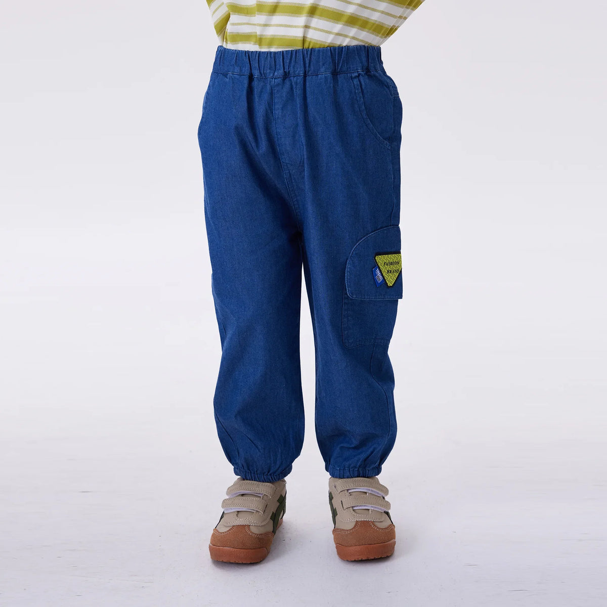 Navy Ankle-Tied Fashion Pants For Boys Image