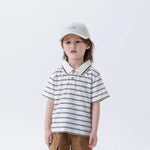 Beige Striped Fashion Polo Shirt For Boys Image