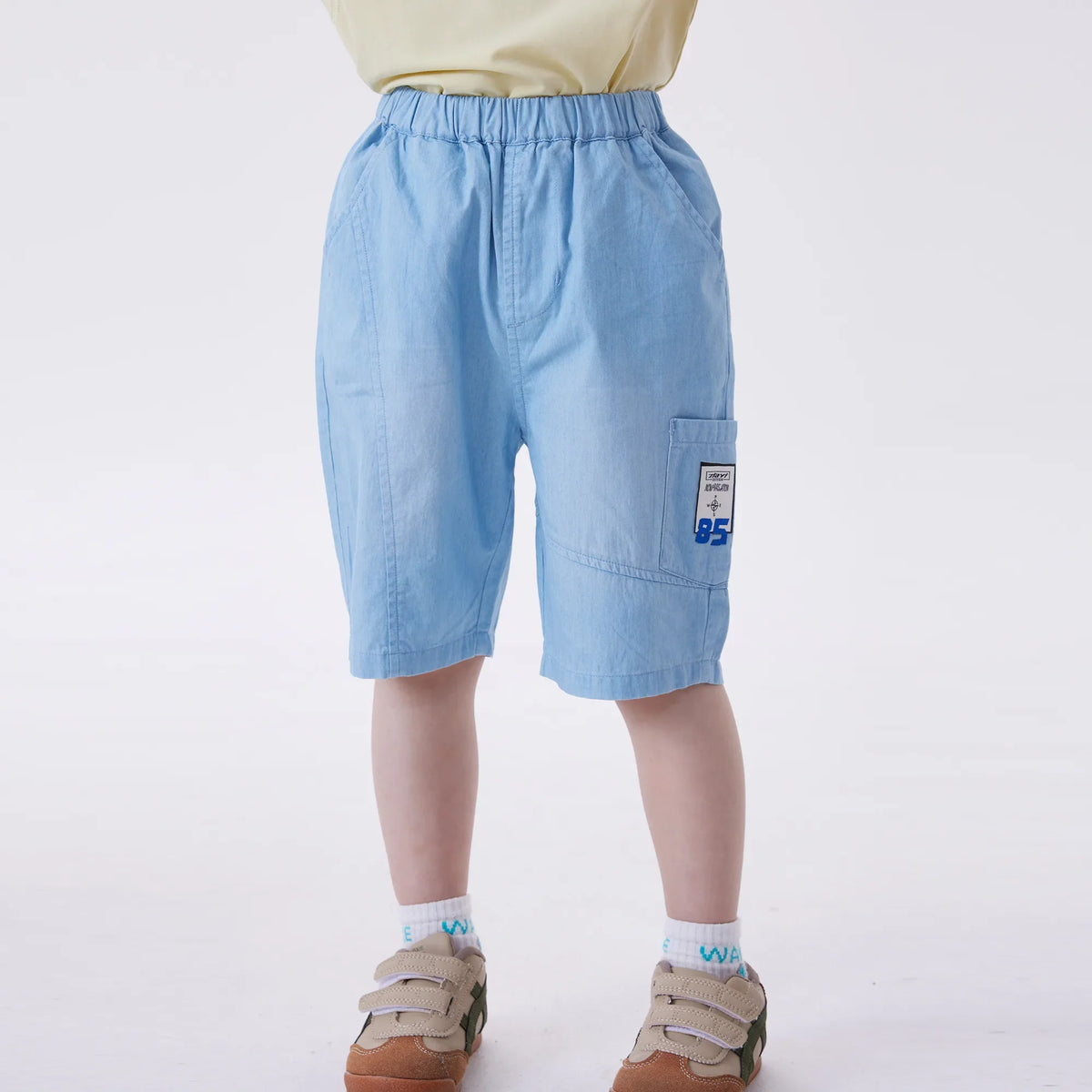 Light Jeans Blue Ordinary Fashion Shorts For Boys Image