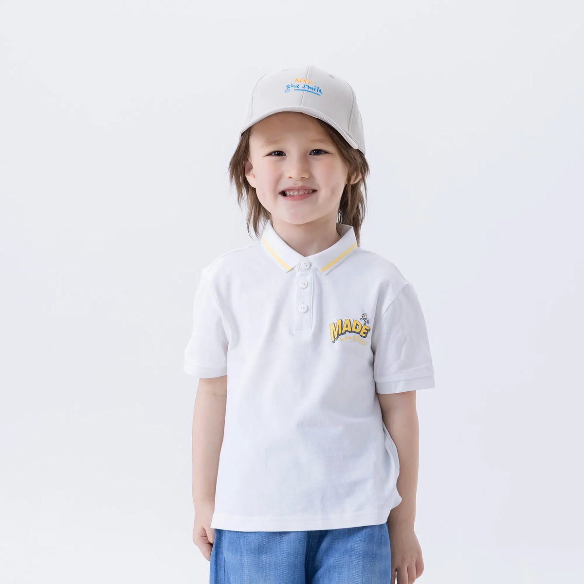 White Printed Fashion Polo Shirt For Boys Image