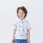 White Printed Fashion Polo Shirt For Boys Image