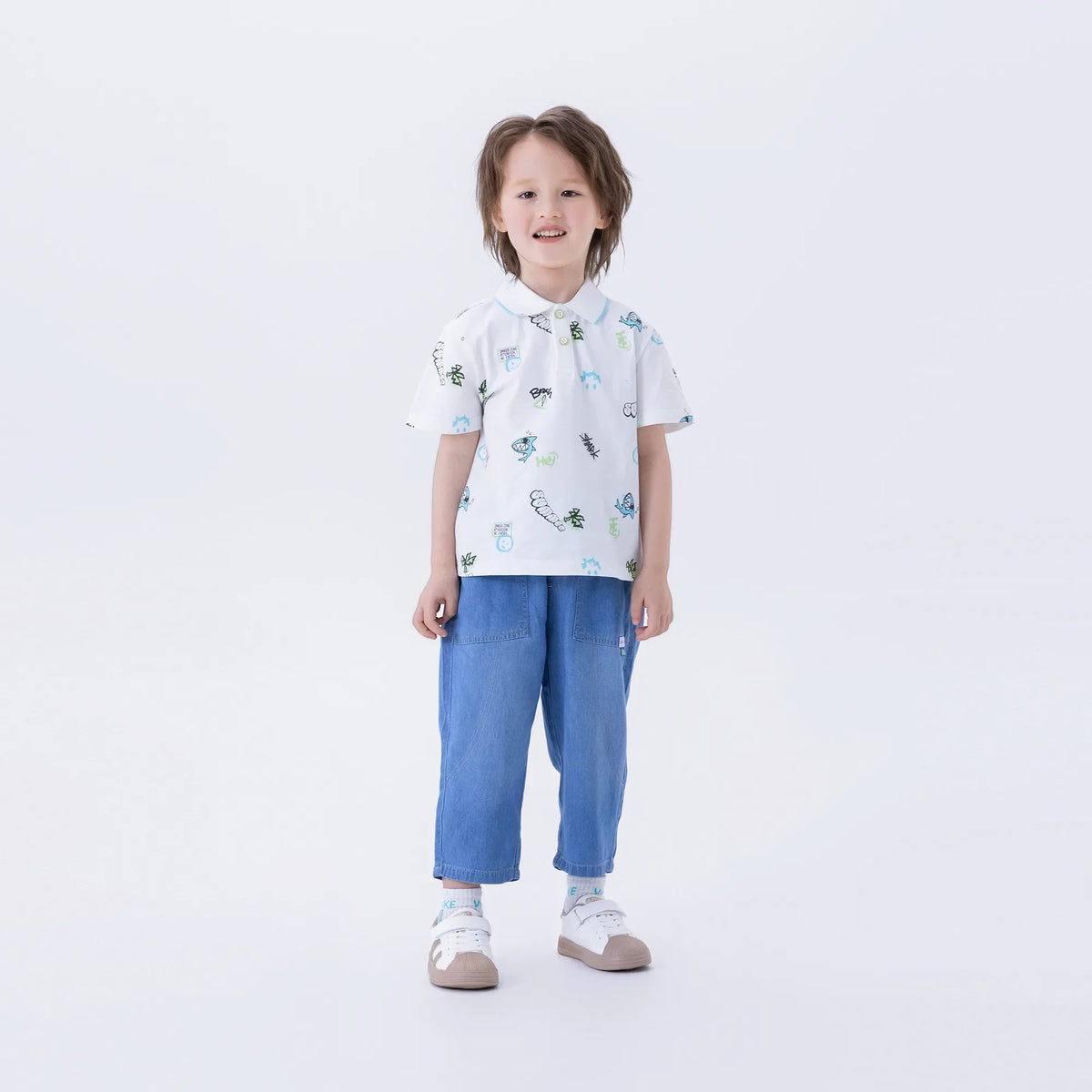 Printed Fashion Polo Shirt For Boys Image