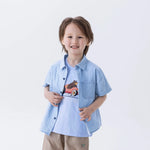 Light Jeans Blue Washed Jeans Fashion Shirt For Boys Image