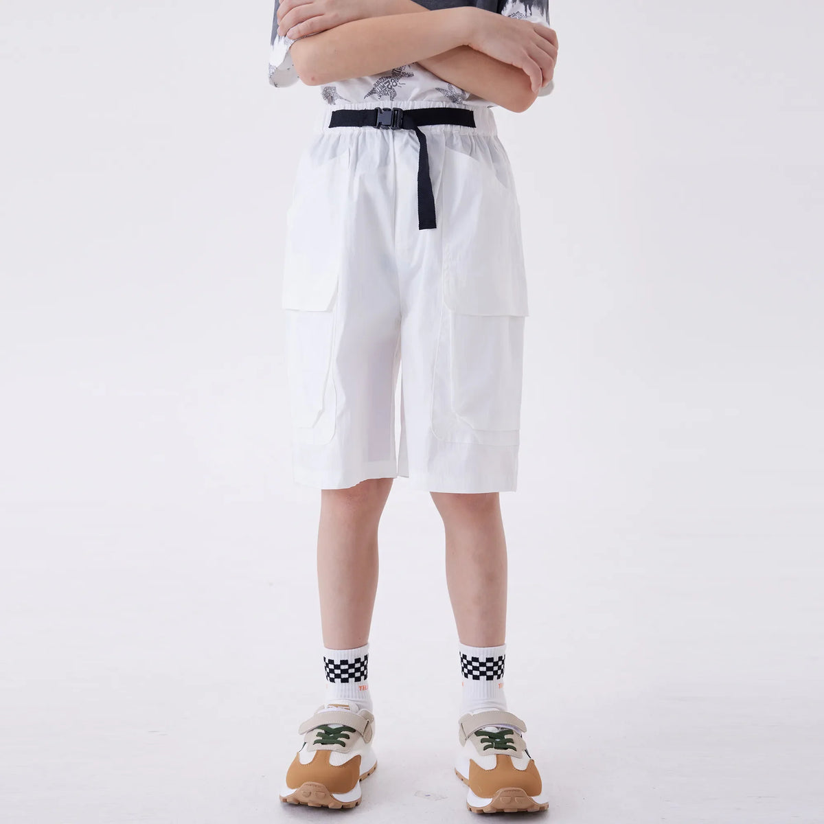 White Ordinary Fashion Shorts For Boys Image