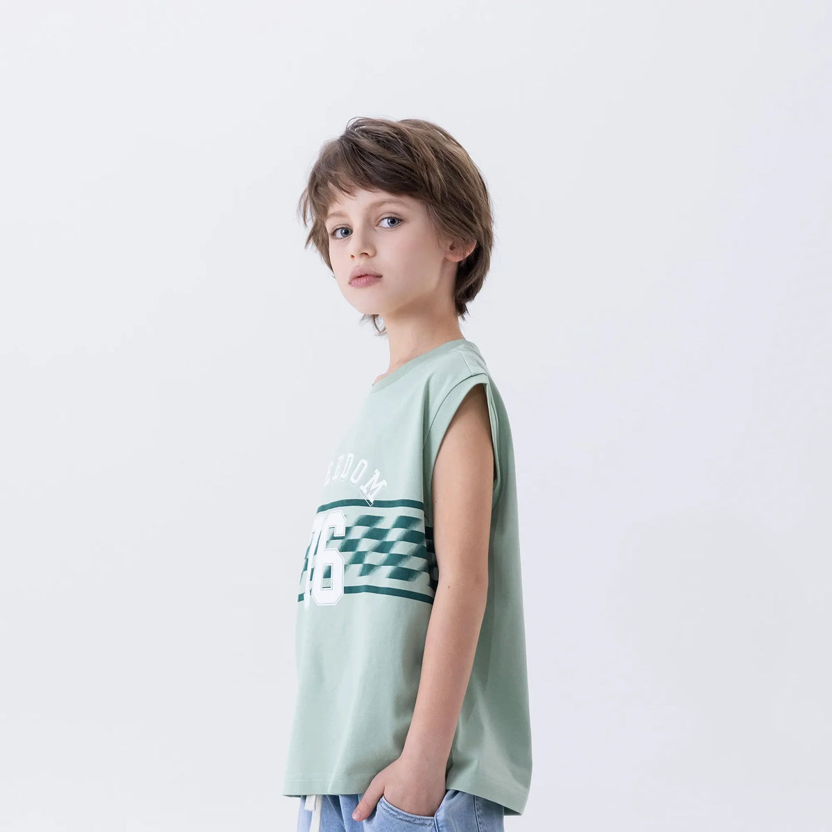 Printed Fashion Sleeveless T-Shirt For Boys Image