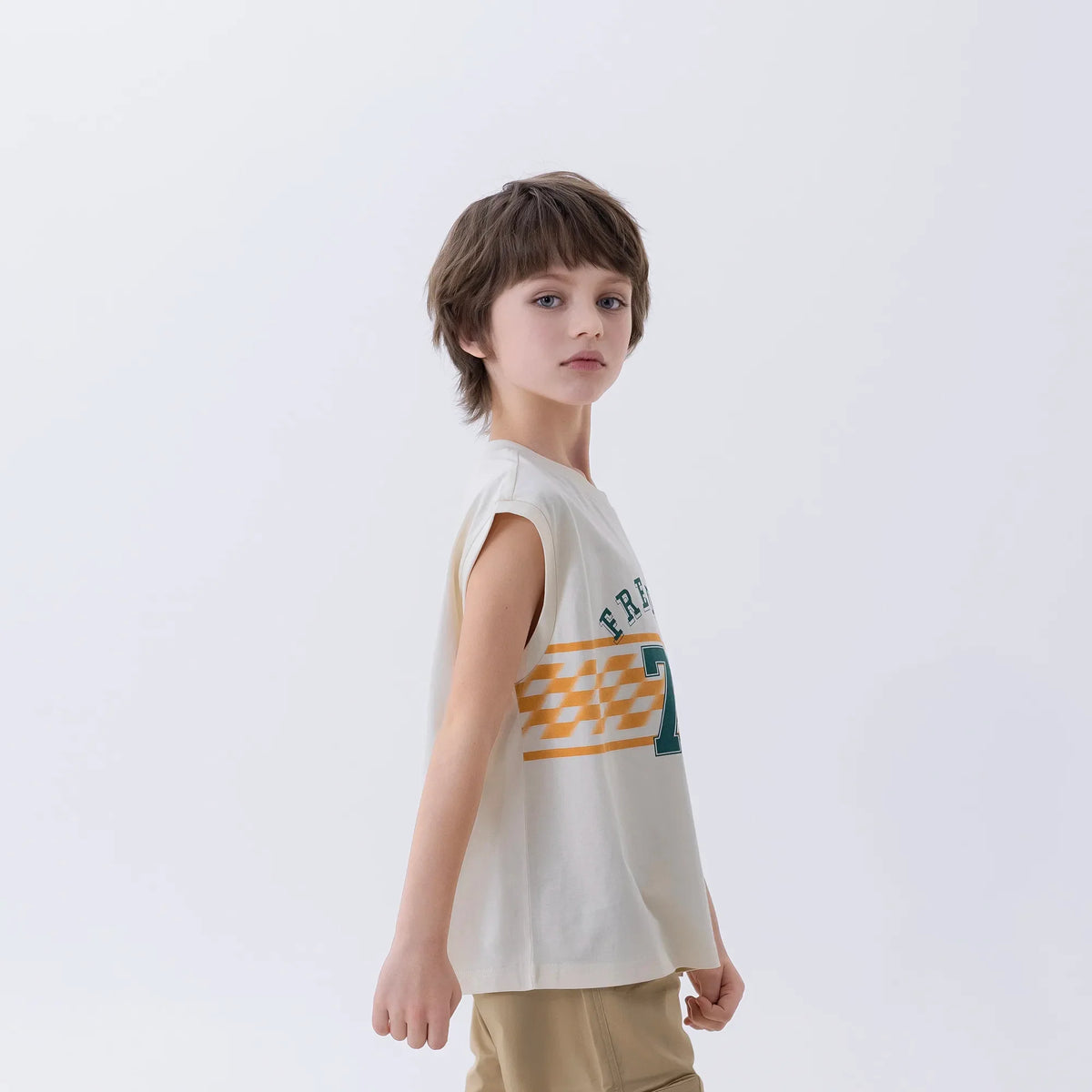 Printed Fashion Sleeveless T-Shirt For Boys Image