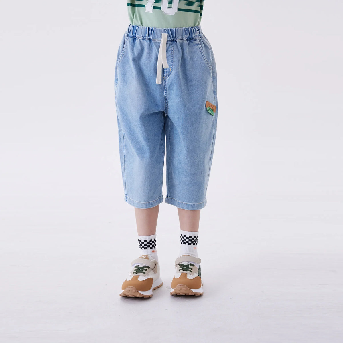 Light Jeans Blue Baggy Fashion Shorts For Boys Image