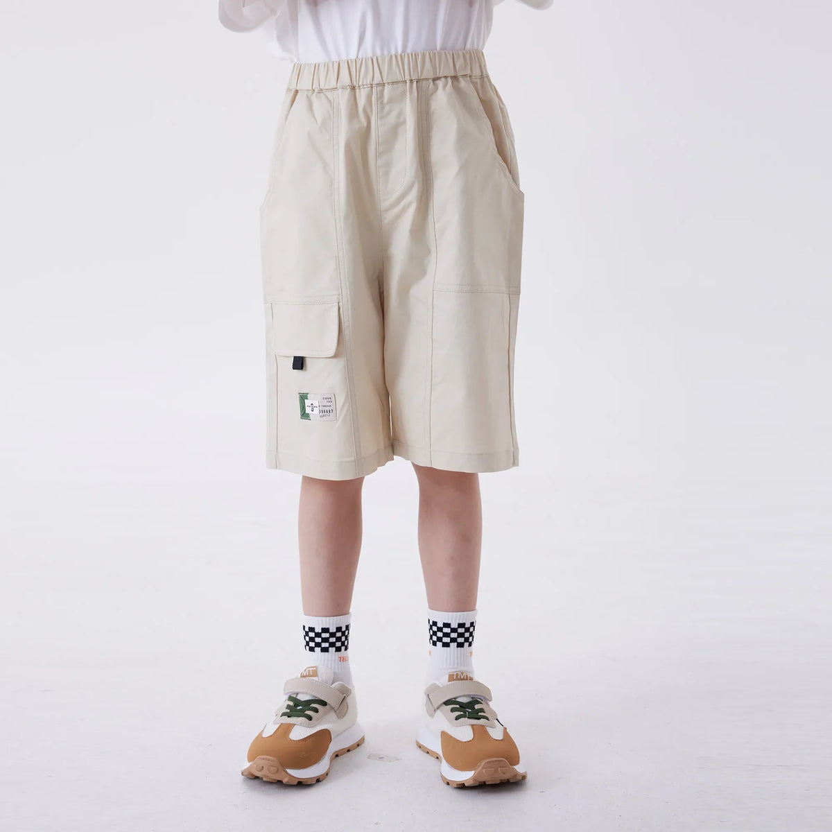 Beige Ordinary Fashion Shorts For Boys Image