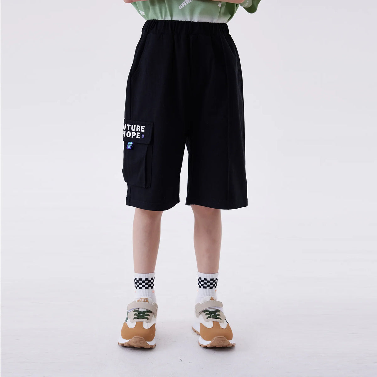 Black Baggy Fashion Shorts For Boys Image
