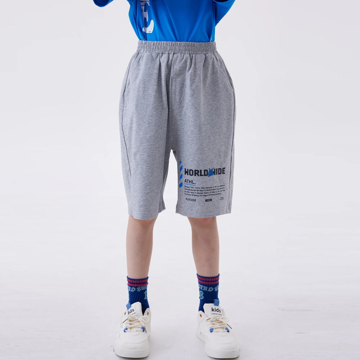 Gray Baggy Fashion Shorts For Boys Image