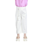 Off White Wide-Leg Classic Pants For Girls Image