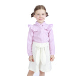 Pink Plain Classic Shirt For Girls Image