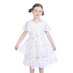 White Floral Classic Dress For Girls Image