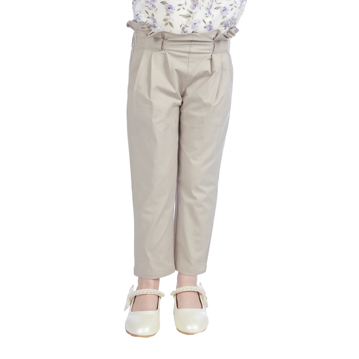 Gray Green Skinny Classic Pants For Girls Image