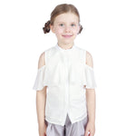 Off White Plain Classic Shirt For Girls Image