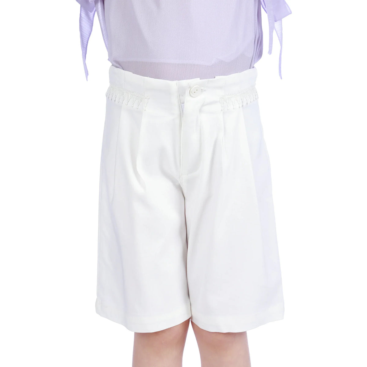 Off White Baggy Classic Shorts For Girls Image