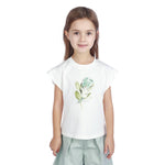 Off White Floral Classic T.Shirt For Girls Image