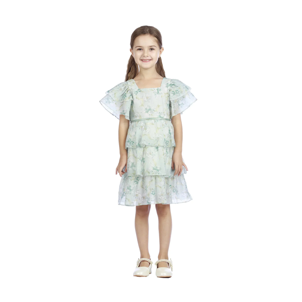 Floral Classic Dress For Girls Image