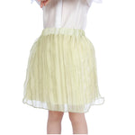 Mustard Green Puffy Classic Skirt For Girls Image