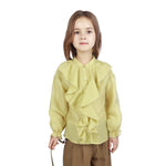 Mustard Green Plain Classic Shirt For Girls Image