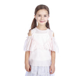 Light Pink Plain Classic Blouse For Girls Image