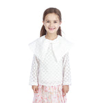 Off White Jacquard Classic Blouse For Girls Image